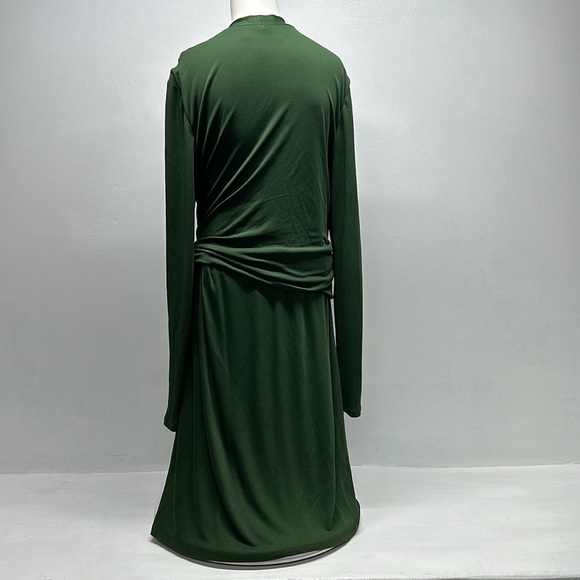 Mm Lafleur The Morgan 1.0 Dress Long Sleeve Wrap Midi Heavyweight Green Size 12 - Picture 7 of 12